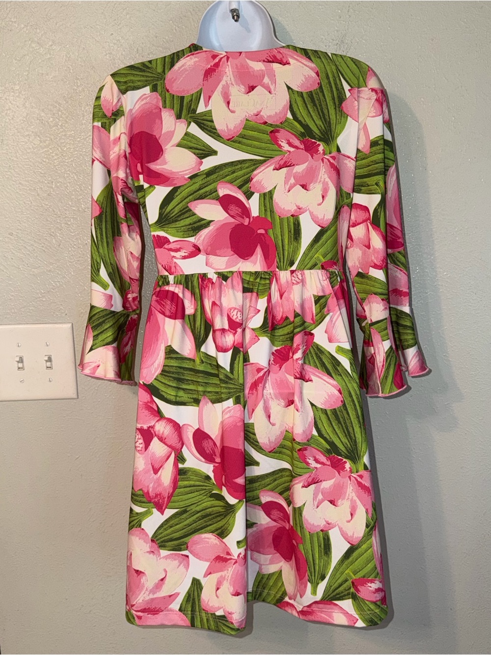 Ana Clare Active Sage Sweetie Baby Doll Mini Dress in Pink & Green Floral Print - Picture 8 of 9